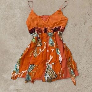 Elegant Orange Floral Dress
